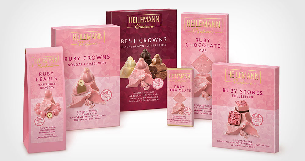 Heilemann Ruby Chocolate Range mit 6 Produkten