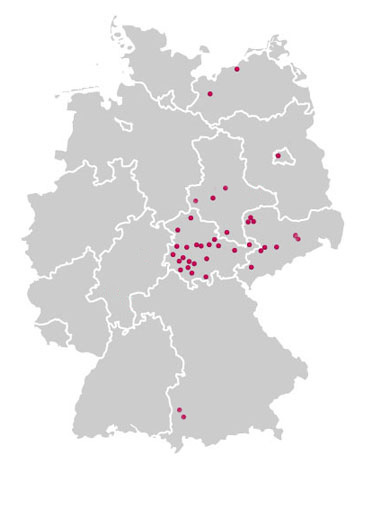 Deutschlandkarte mit allen Viba und HEILEMANN Shops